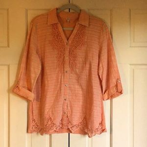 Reba Western button-Up Shirt with Lace